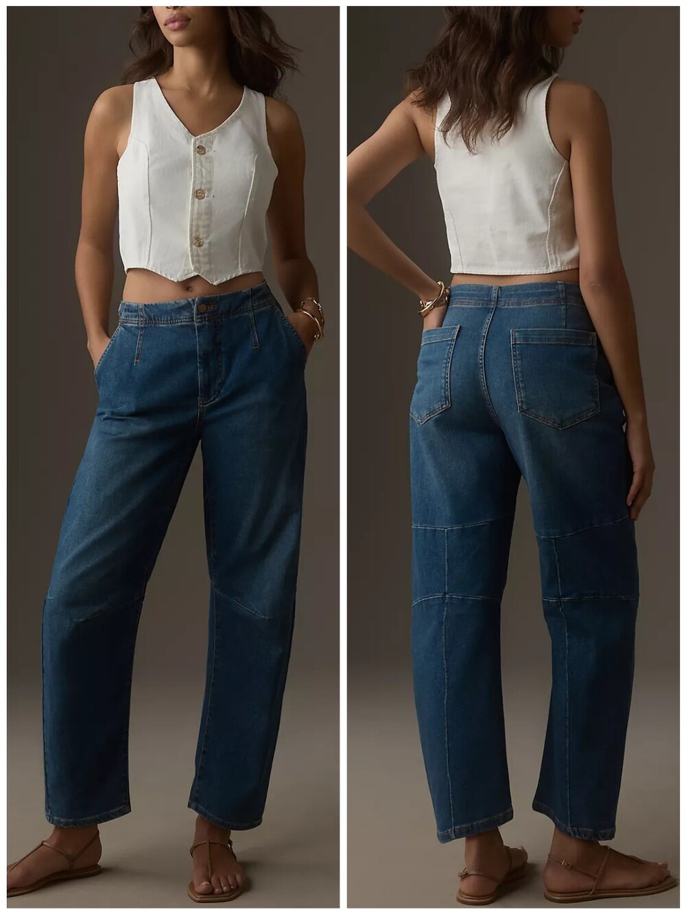 Anthro Pilcro Leni Tapered Mid Rise Barrel Jeans, 26 - Picture 14 of 14
